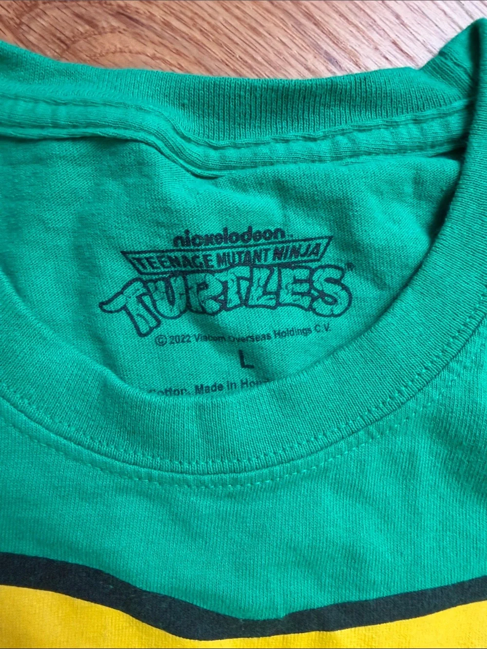 Adult Green Ninja Turtle Costume Tee with Purple Belt Design